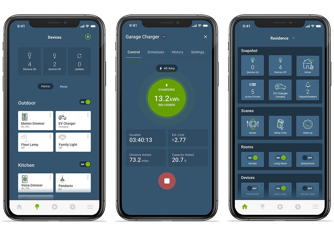 Aplicación My Leviton Phone - Carga de vehículos eléctricos 