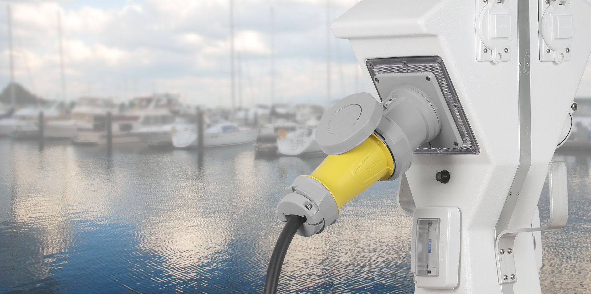 Banner de clavija y manga marino