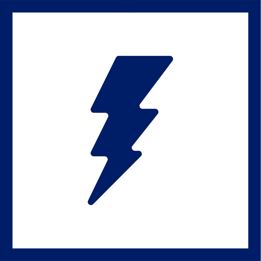 Perno azul Lightning con marco azul