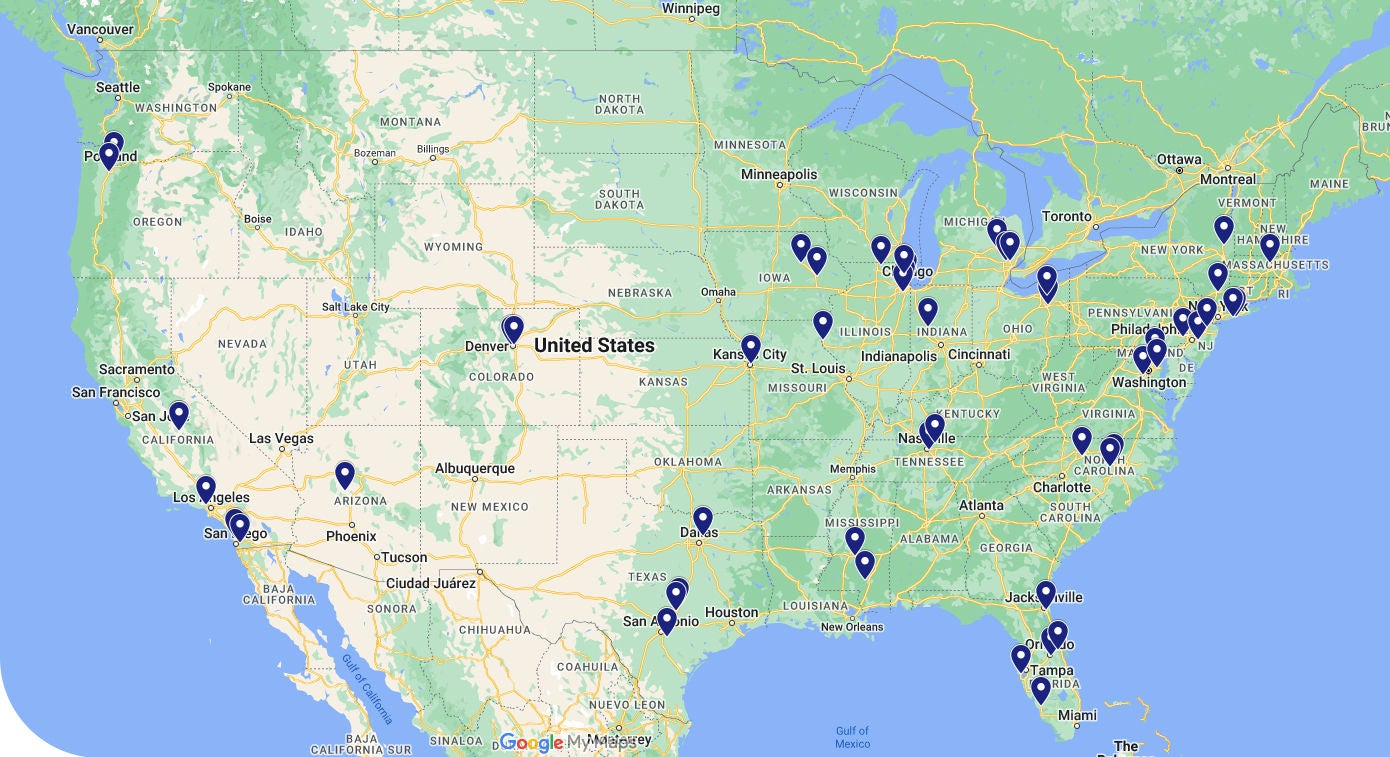 Mapa de instaladores certificados EV Pro